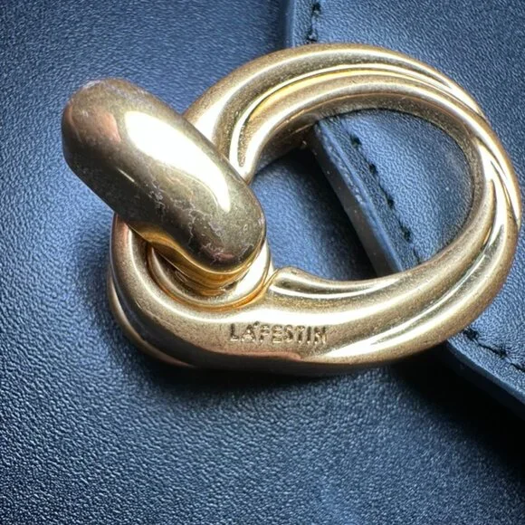 Retro Style Leather L'Festin Top Handle Shoudler Bag with Gold Hardware - Black - Picture 6 of 11